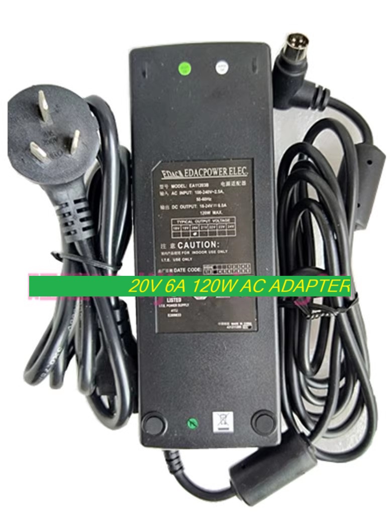 *Brand NEW*EA11203B EDAC 20V 6A 120W AC ADAPTER GTM43004P-12024-4.0-T3 Power Supply
